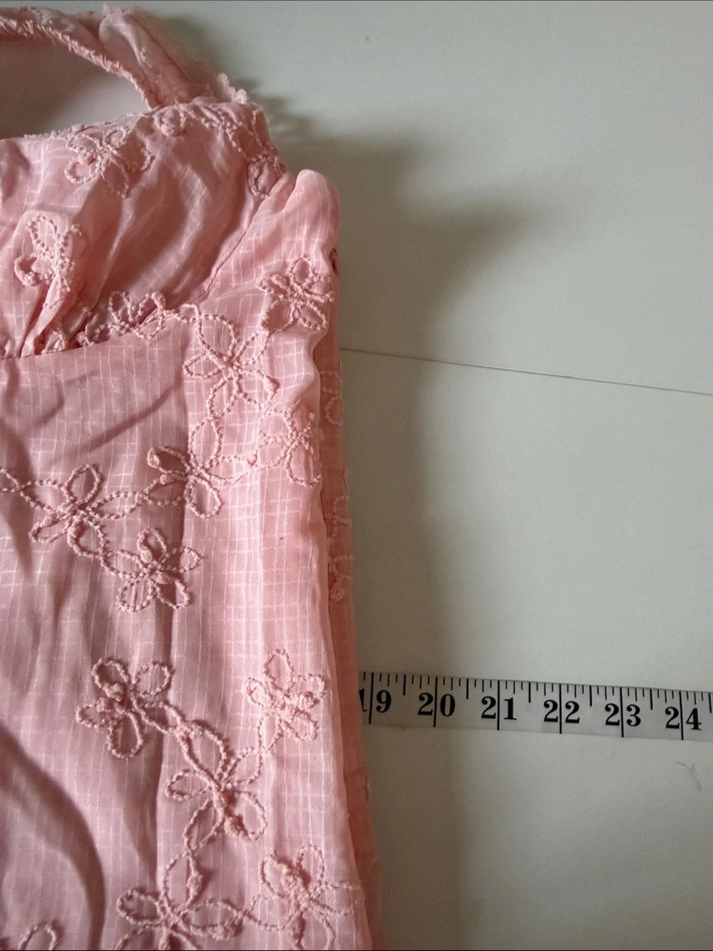 NWT NOBO Babydoll Princess Coquette Pink Lace-Embroidered Chemise Dress Size LG